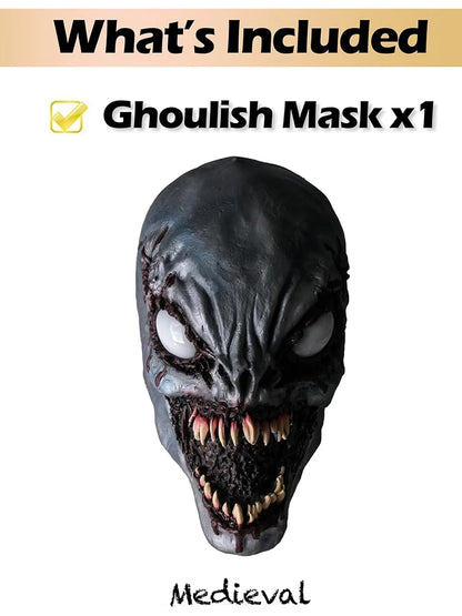 Halloween Demon Latex Mask – Scary Exorcist Smile White Eyes Costume & Party Accessory