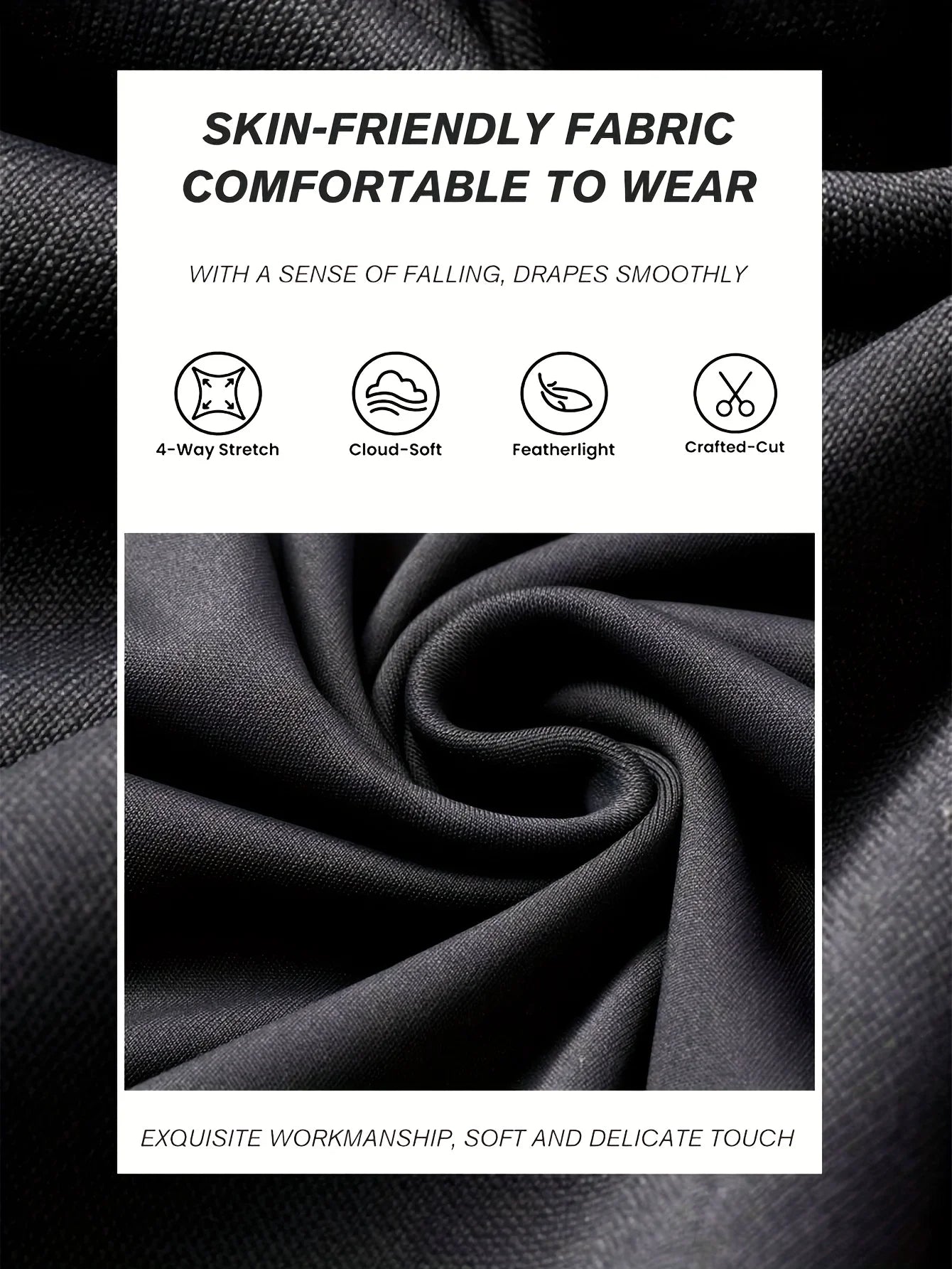 Women's High-Waisted Flared Pants - Slim-Fit Lightweight Wide-Leg Black Trousers