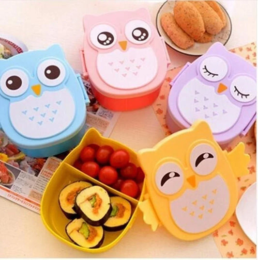 Portable Plastic Children’s Bento Box – Lunch Box Food Container with Carton Design, Dinnerware & Cutlery Set