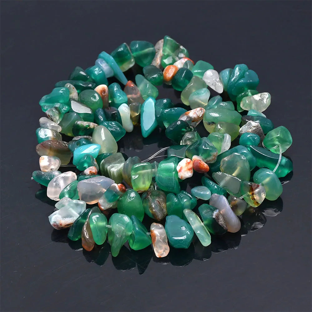 16 Inch Natural Stone Chip Beads - 5-8mm Irregular Crystal Agate Gravel Beads for DIY Bracelets & Jewelry Making