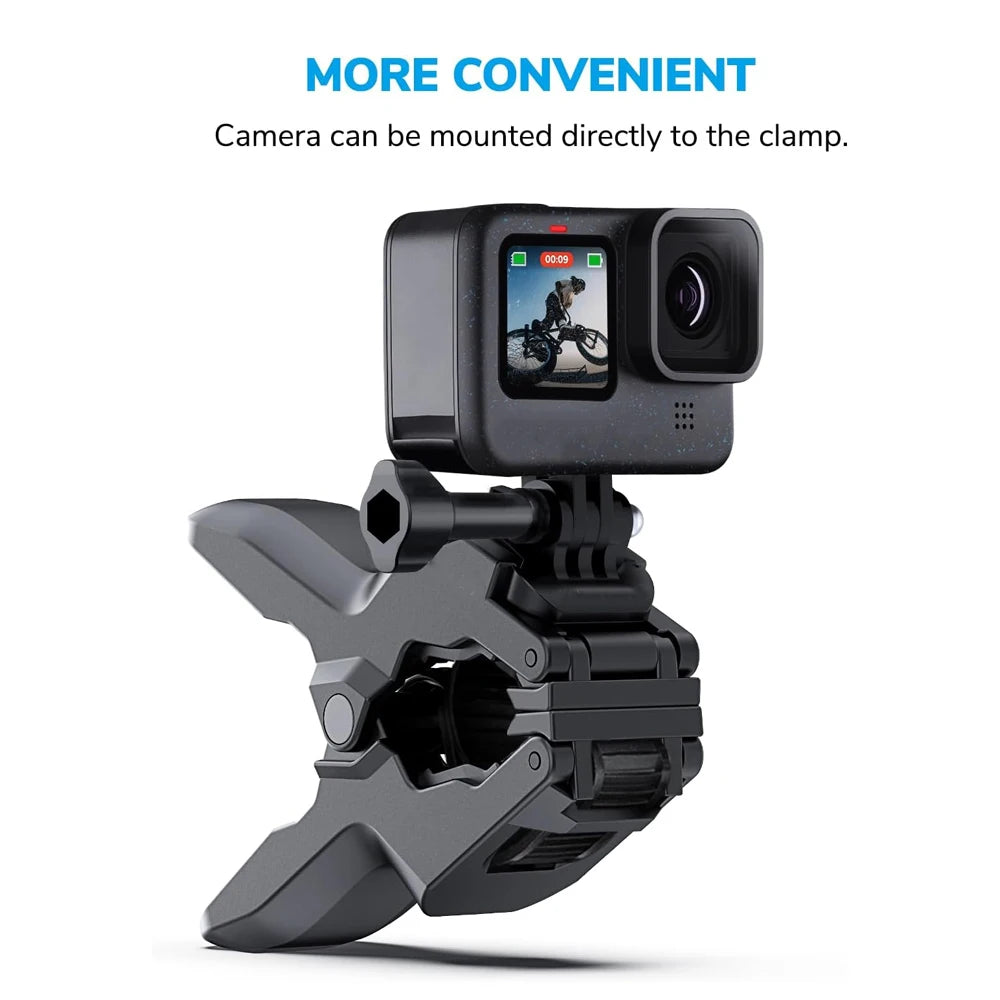 Jaws Flex Adjustable Gooseneck Clamp Mount for GoPro Hero 4–12, Insta360 & DJI Osmo Action Cameras