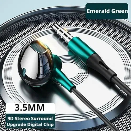 Type-C & 3.5mm Wired Earphones - HiFi Bass Stereo Headset with HD Microphone & Volume Control for iPhone 15–17 and Samsung Phones