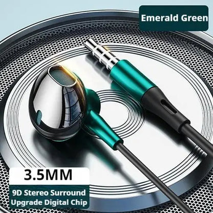 Type-C & 3.5mm Wired Earphones - HiFi Bass Stereo Headset with HD Microphone & Volume Control for iPhone 15–17 and Samsung Phones