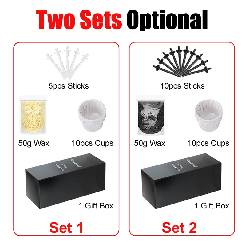 Portable Nose Hair Removal Wax Set - Painless Paper-Free Wax Beans Kit for Men & Women