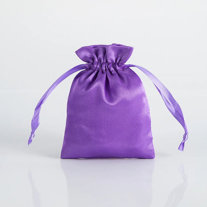 100PCS Silk Satin Jewelry Gift Bags – Drawstring Pouches for Necklace, Bracelet & Earrings, Wedding Party Favor & Christmas Gift Packaging, Custom Logo Ready