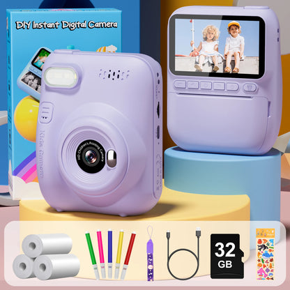Gofunly Kids Instant Print Camera – 3.0" Mini 1080P Digital Video Recorder for Children Ages 6–12