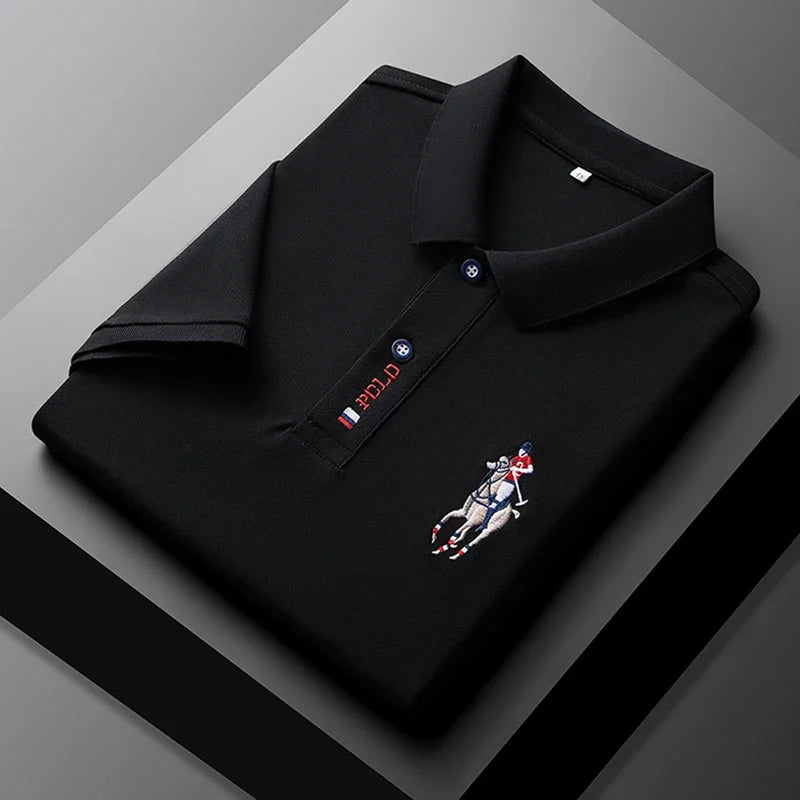 Men's Embroidered Short Sleeve Polo Shirt - Casual Summer Comfort Fashion Polo
