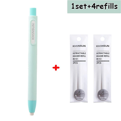 Retractable Pencil Eraser — Rubber Eraser for Writing Correction, School & Office Supplies