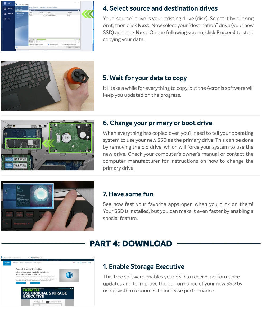 Crucial P3 Plus 1TB PCIe Gen4x4 NVMe M.2 SSD – 500GB, 1TB, 2TB, 5000MB/s Speed (OEM Package)