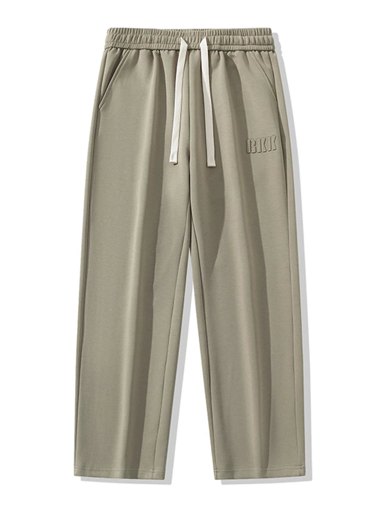 Men’s Wide Leg Cotton Sweatpants – Straight Fit Drawstring Casual Sports Track Pants, Big Size up to 8XL