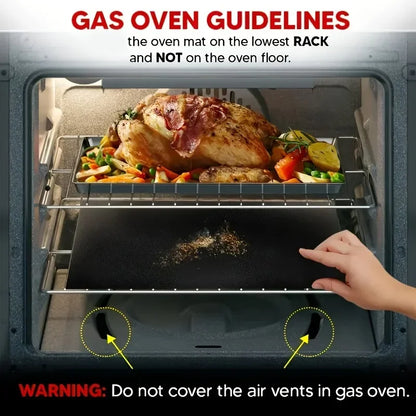 Reusable Non-Stick Oven Liners - BBQ Grill Mats & Baking Mats for Easy Cleaning Kitchen Cooking Tools