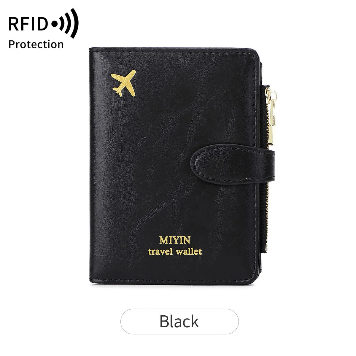 Multi-Functional RFID Anti-Theft Passport Bag – PU Leather Wallet with Multi Card Slots & Large Capacity