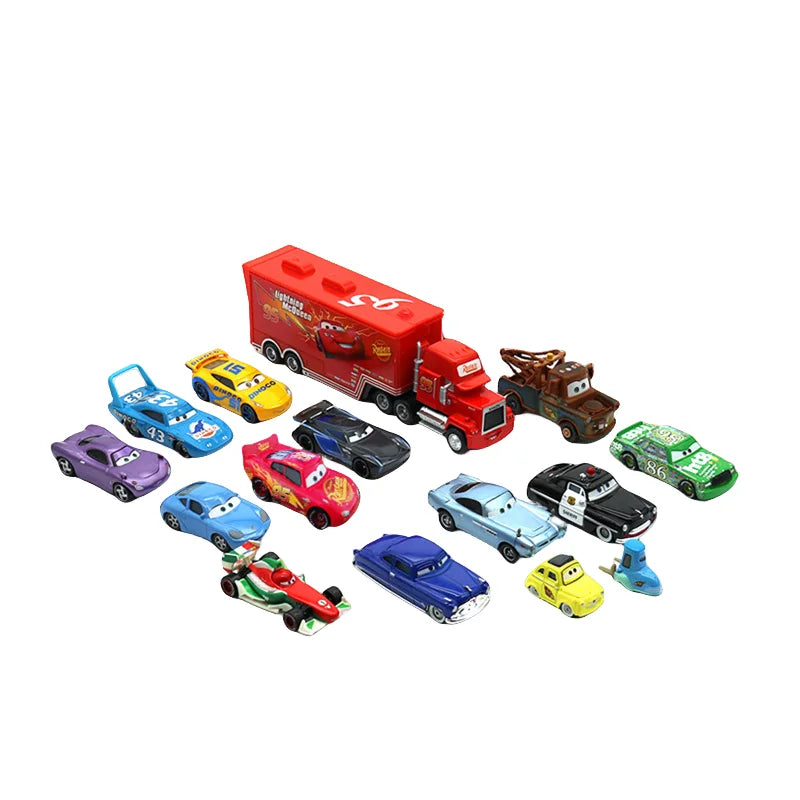 Disney Pixar Cars 3 Diecast Toy Set – Lightning McQueen, Mater, Jackson Truck | Metal Model Cars for Boys