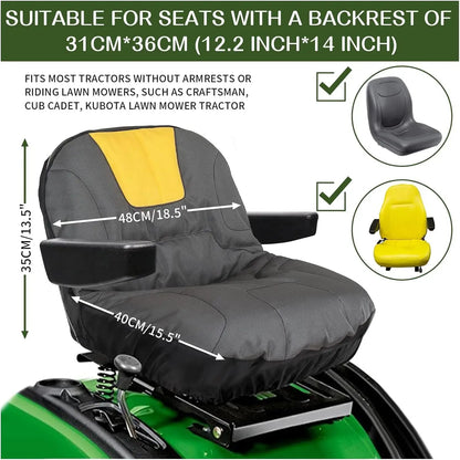 Heavy Duty 600D Oxford Waterproof Lawn Mower Seat Cover, Durable Universal Tractor Riding Seat Protector Cover