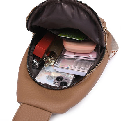 2024 New Women's PU Leather Chest Bag – Fashion Crossbody Shoulder Bag, High-Quality Casual Sac à Main