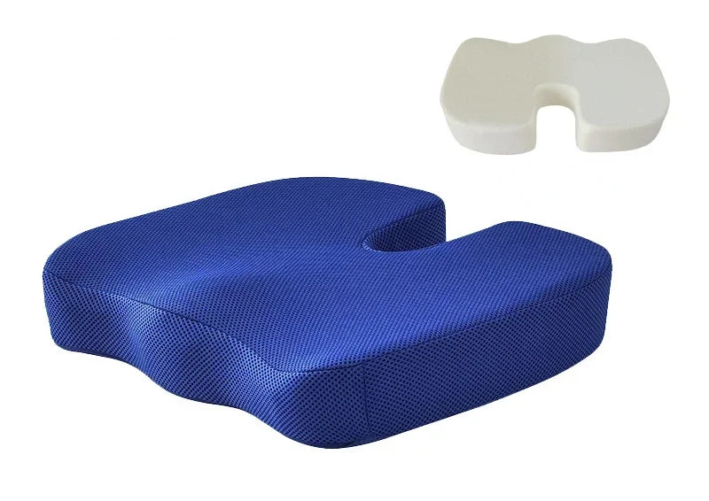 Orthopedic Memory Foam Seat Cushion – U-Shaped Coccyx Support Pad for Office Chair, Car & Home Comfort Massage Cushion