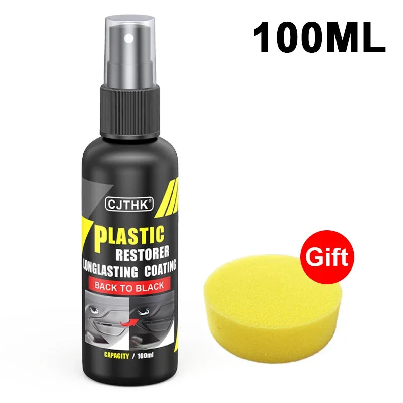 Car Plastic Restorer - Back to Black Gloss Renovator, Long-Lasting Coating for Leather & Auto Polish Cleaning