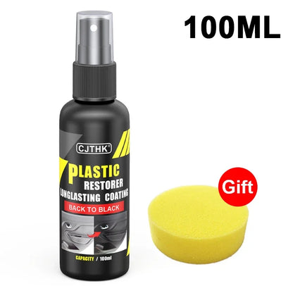 Car Plastic Restorer - Back to Black Gloss Renovator, Long-Lasting Coating for Leather & Auto Polish Cleaning