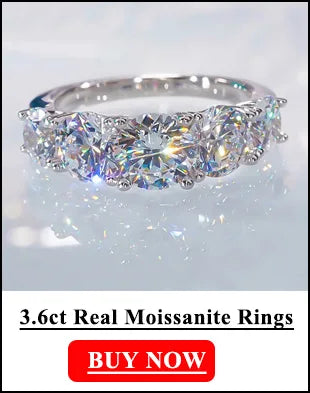Serenity D Color VVS1 Moissanite Row Ring 1.4cttw — 100% S925 Sterling Silver Lab Diamond Ring for Women, 18K Plated Anniversary Gift