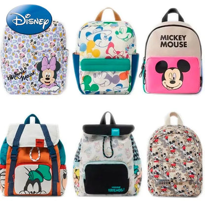 Disney Mickey Mouse Fashion Backpack - Cute Minnie Canvas School Bag, Large Capacity Backpack for Women & Girls