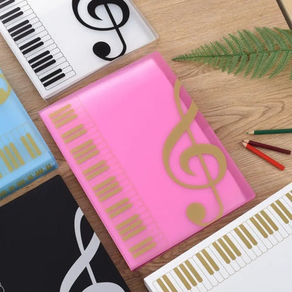 Creative Guitar & Piano Sheet Music Folder – A4 Music Score Document Storage Organizer