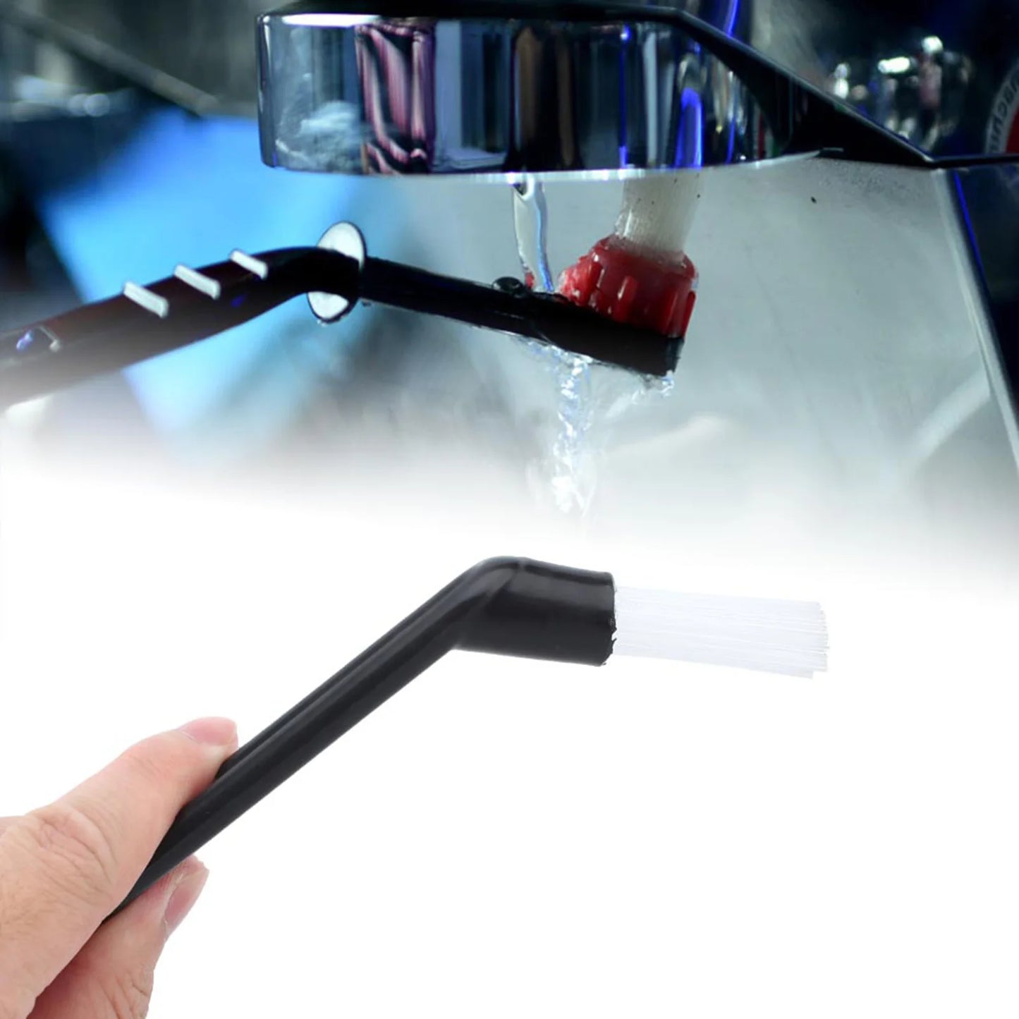 Coffee Machine Cleaning Brushes – Nylon Grinder Brush with Long Elbow Handle for Coffee Makers