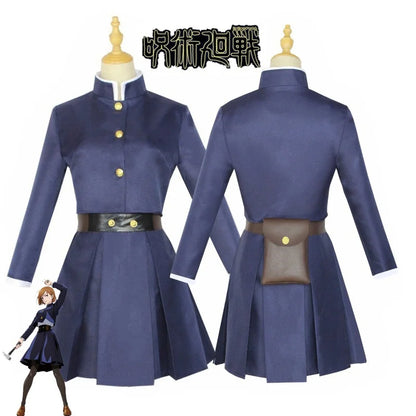 Anime Jujutsu Kaisen Cosplay Costume — Kugisaki Nobara Tattoo Girl’s Full Uniform Dress Set