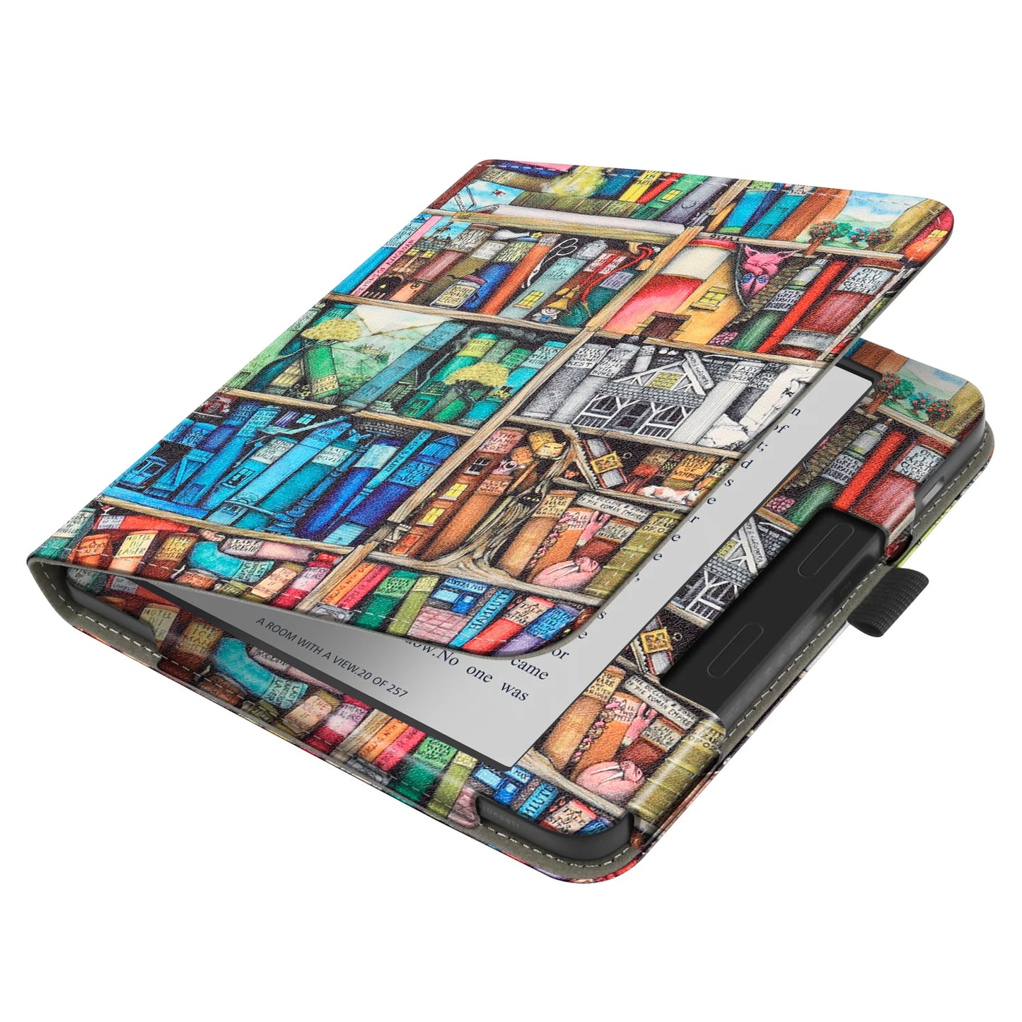 KOBO Libra 7" Leather Case – Hand Strap, Stand & Card Slot Cover for Libra Colour, Libra 2, Libra H2O (N428/N418/N873)