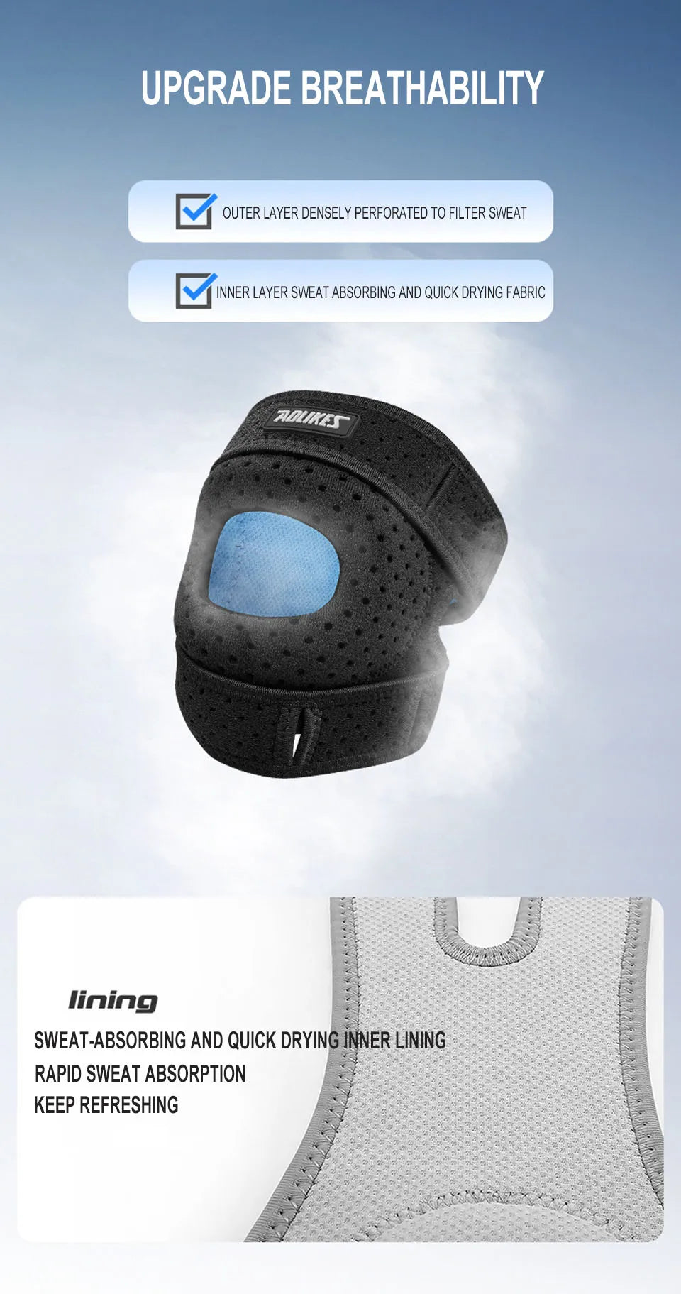 AOLIKES Knee Brace – Patella Compression Sleeve for Men & Women, Knee Pain, Arthritis & Sports Support