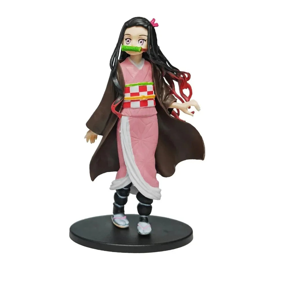 Demon Slayer Anime Figures – Kimetsu No Yaiba Tanjiro Nezuko Zenitsu Inosuke Action Doll Toys