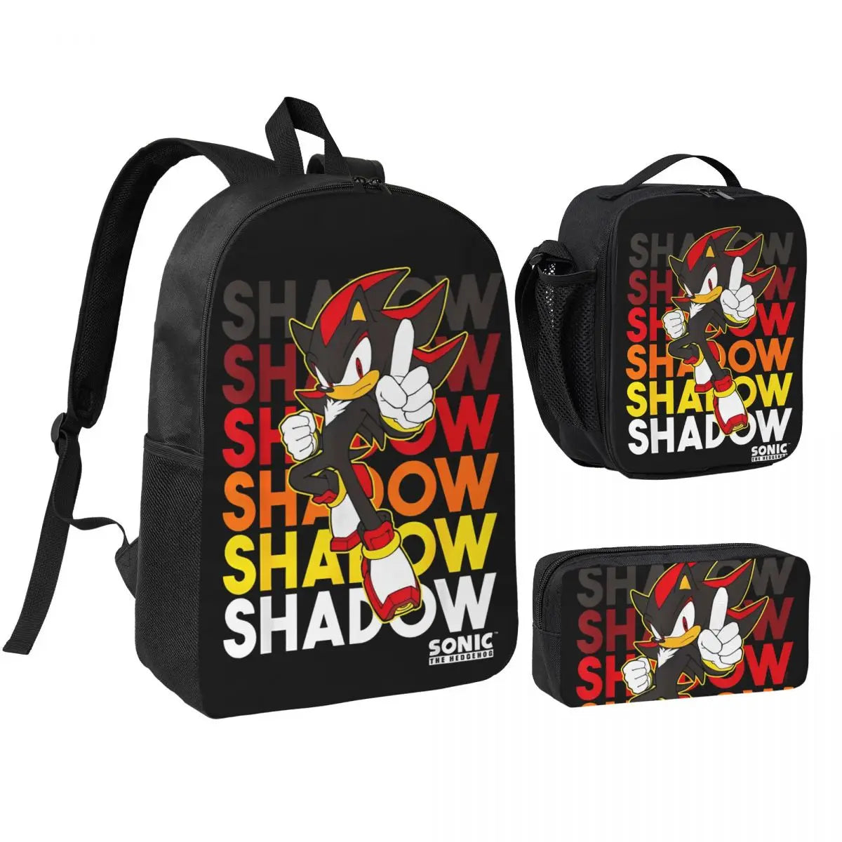 3-Piece Student Backpack Set - Cartoon School Bag with Lunch Bag and Pencil Case