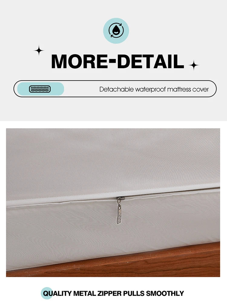 Waterproof Mattress Protector with Zipper - Soft, Breathable & Noiseless Cover for Single, Double, Queen, or King Size Bed
