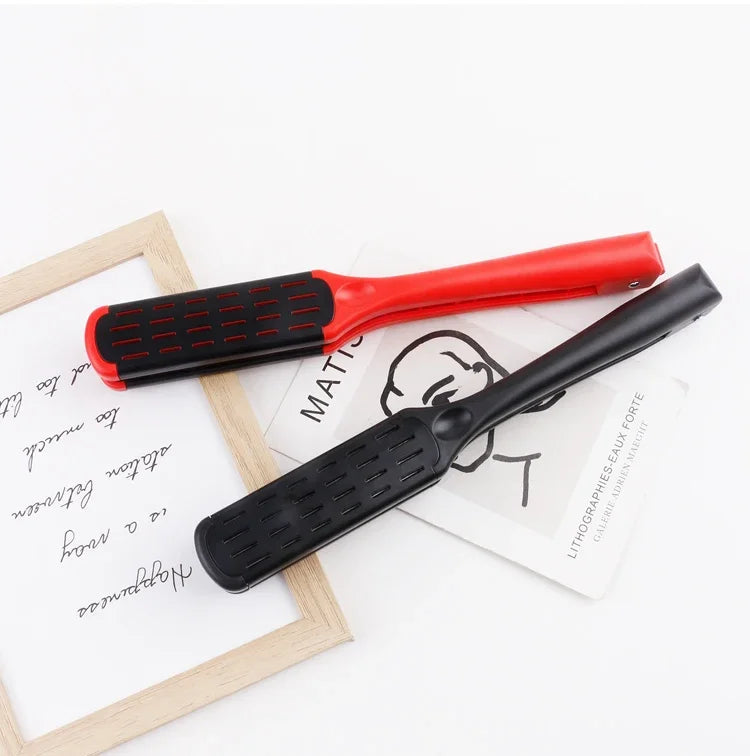 Professional V-Shape Hair Straightener Comb – Nylon Bristles, Double-Sided Styling Brush for All Hair Types