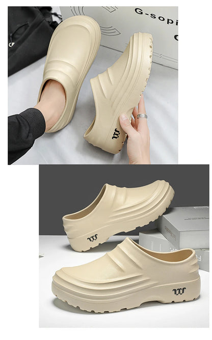 Summer Chef Shoes – Anti-Slip & Oil-Proof Work Slippers, Casual Trendy One-Step Fashion Sports Shoes