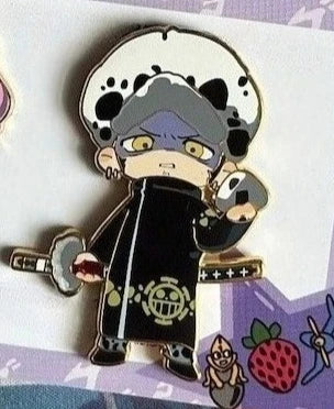 Law, Trafalgar & Perona Enamel Pins – Anime Character Collectible Accessories