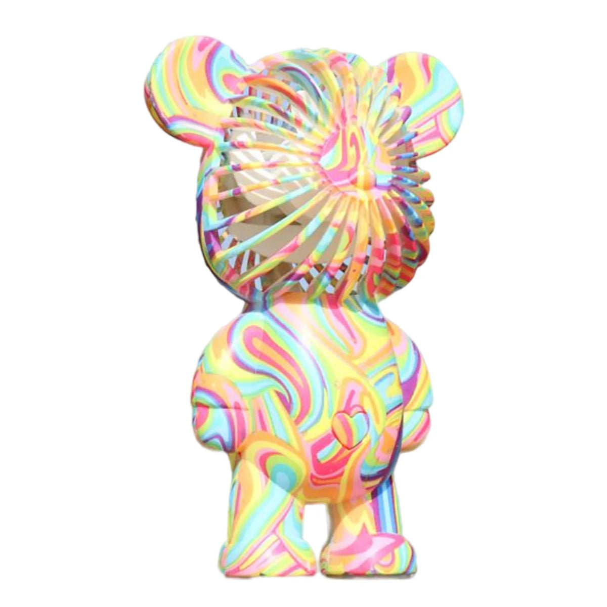 Graffiti Bear Electric Fan - USB Rechargeable 3-Speed Desktop Fan for Camping & Travel