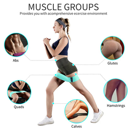 Enhance Your Workout with Fabric Resistance Hip Booty Bands - Glute and Thigh Elastic Workout Bands for Squats, Stretching, and Fitness - Yoga Gym Equipment