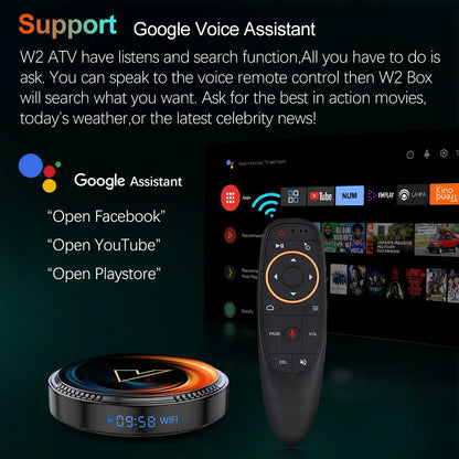 W2 ATV TV Box Android 11 – Amlogic S905W2, 4K AV1 Support, 2.4&5G Wifi, BT, Google Voice Remote, 2GB/16GB, 4GB/32GB, 64GB Smart TV Box