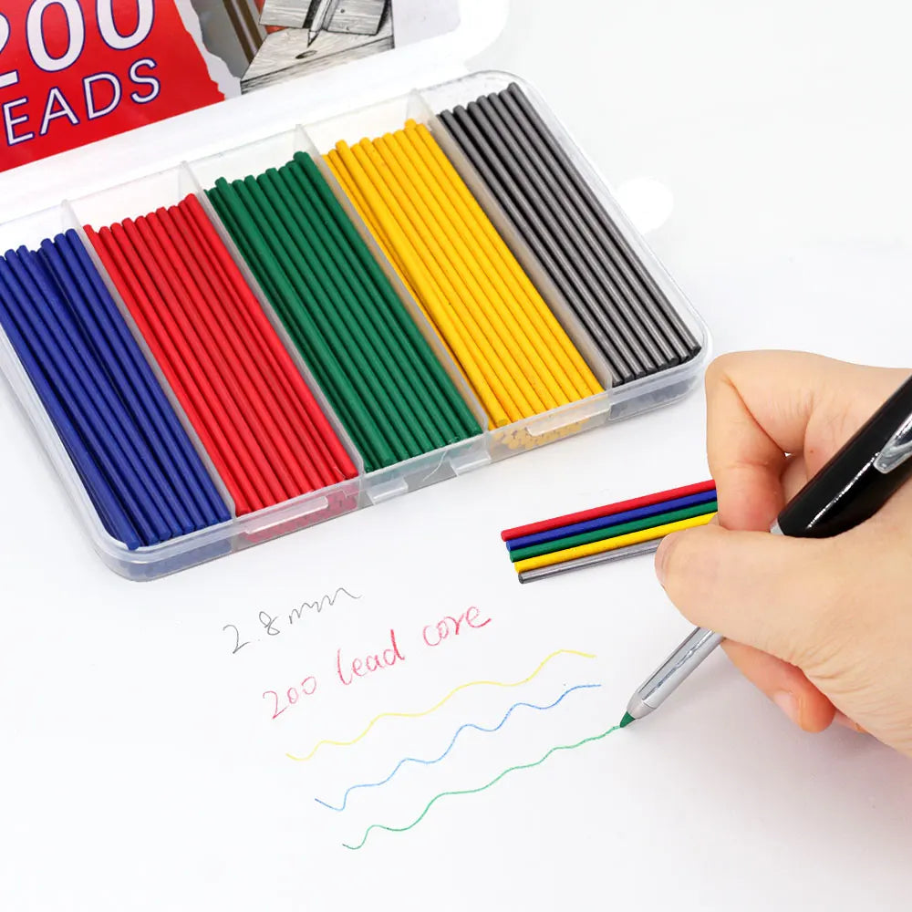 200Pcs 2.8mm Carpenter Pencil Lead Refills - Large Capacity Woodworking Pencil Accessories for Architects & Carpenters
