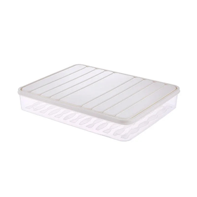 Freezer Dumpling Storage Box — Stackable Square Plastic Food Saver with Lid, Single-Layer Sealed Transparent Container