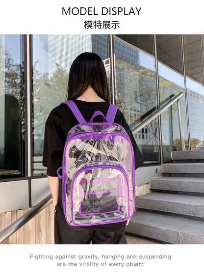 Transparent Shoulder Bag | Unisex Large Capacity Waterproof Multifunctional Backpack for Men & Women