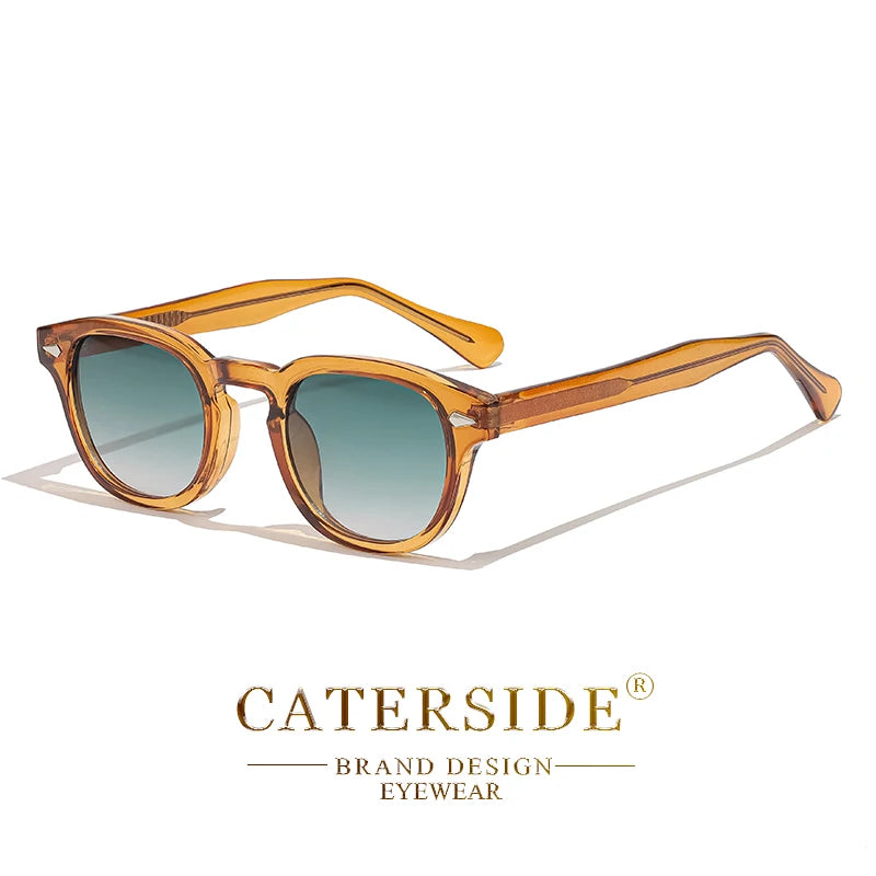 CATERSIDE Retro Round Sunglasses — Luxury Punk Pin Temple Shades for Men & Women, Sports, Leisure & Party UV400 Eyewear