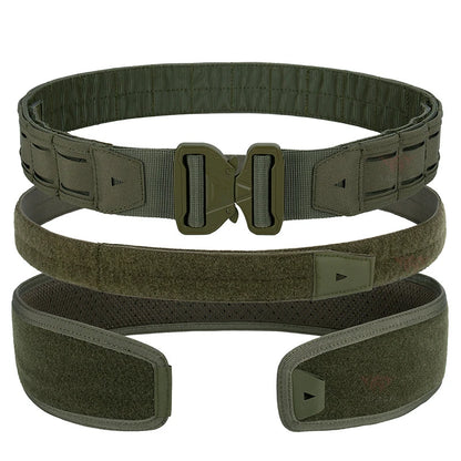 YAKEDA Battle Molle Riggers Belt – Heavy-Duty 3-in-1 Tactical Duty Belt with Anti-Slip Pad & Inner Belt