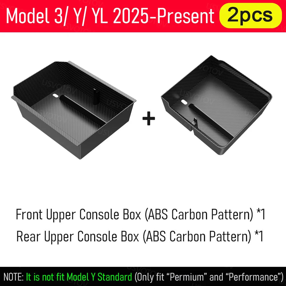 Tesla Center Console Organizer Tray – Storage Box and Cup Holder Insert for Model Y Juniper, Model 3 and Model YL (2025–2026)