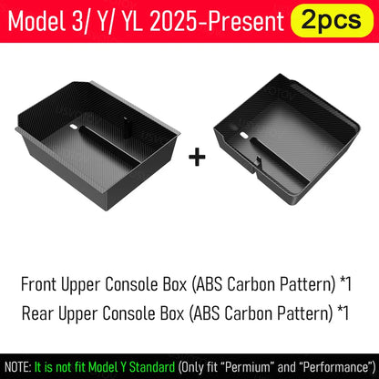 Tesla Center Console Organizer Tray – Storage Box and Cup Holder Insert for Model Y Juniper, Model 3 and Model YL (2025–2026)