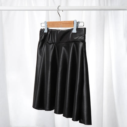Women’s High Waist Mini Skirt — Elastic Faux Leather Short Skirt
