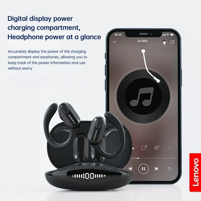 Lenovo XT80 Wireless Earbuds - Bluetooth 5.3 Earphones With Mic Noise Reduction Earhooks Waterproof Headset