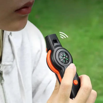 7-in-1 Outdoor Survival Whistle – Emergency Camping & Hiking Rescue Tool
