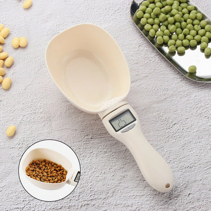 Pet Food Measuring Scoop - Electronic Dog and Cat Food Measuring Cup with Digital Spoon Scale and LED Display - Kitchen Food Scale