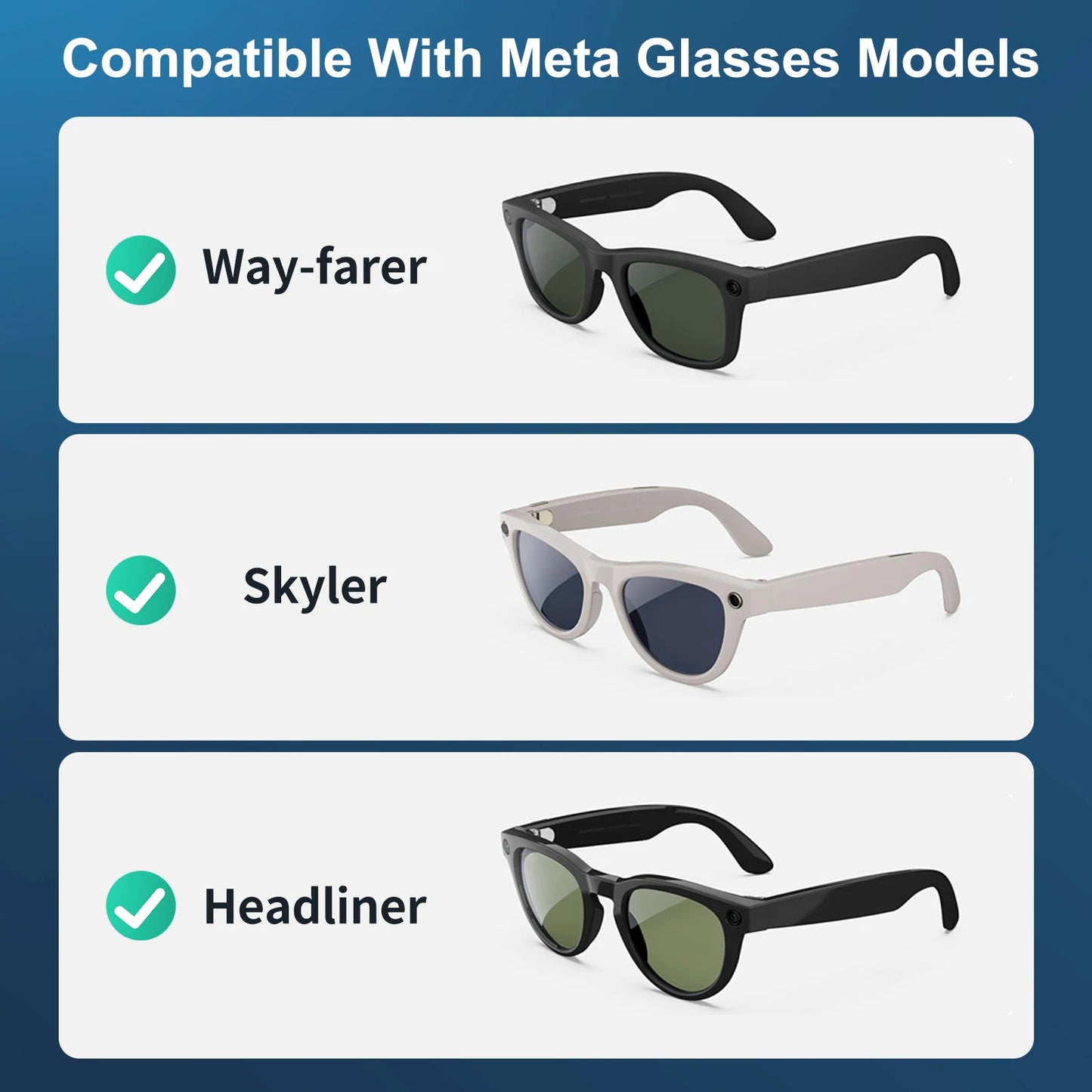 2/4/6PCS LED Light Blocking Covers for Meta Ray-Ban Smart Glasses – Camera Privacy Shield for Wayfarer, Skyler & Headliner